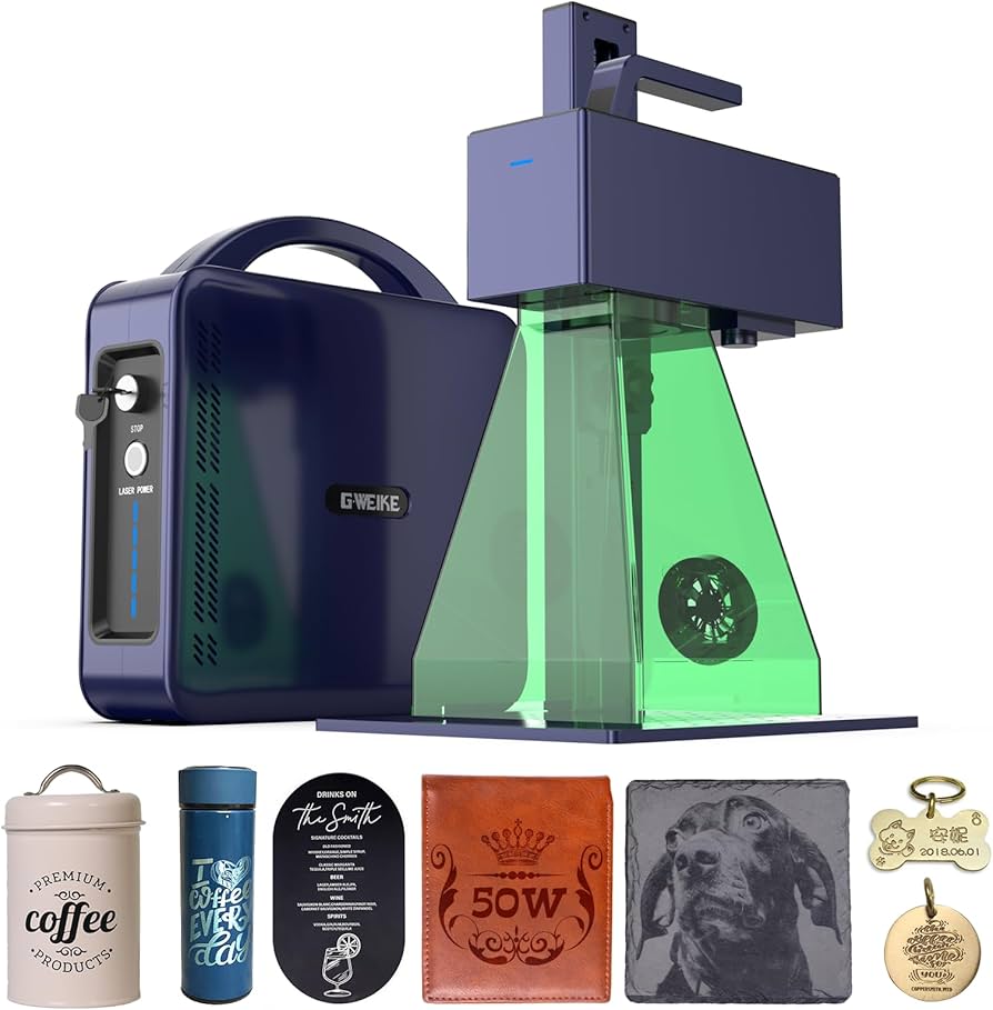 GWEIKE G2 Max 50W ファイバーレーザー　箱付き　レーザー彫刻 Amazon.com: GWEIKE G2 Max 50W Fiber Laser Engraver with 3D